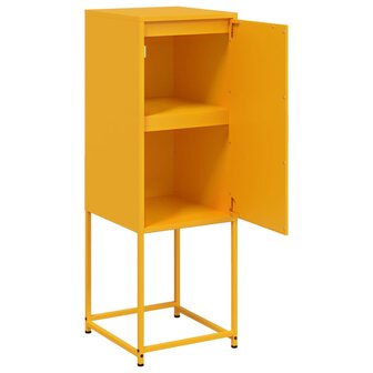 Hoge kast 36x39x107 cm staal mosterdgeel 9