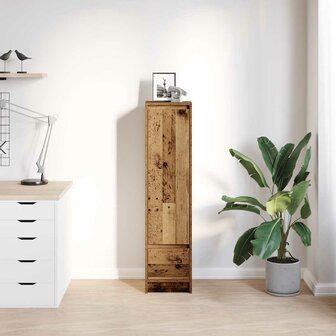 Hoge kast 29,5x34x119,5 cm bewerkt hout oud hout 3
