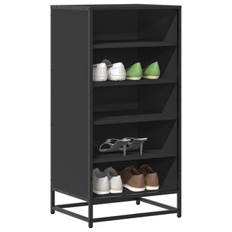 Schoenenrek 48x38x97,5 cm bewerkt hout zwart 1