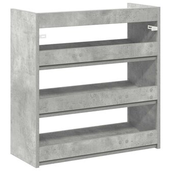 Schoenenrek 60x25x62 cm bewerkt hout betongrijs 6