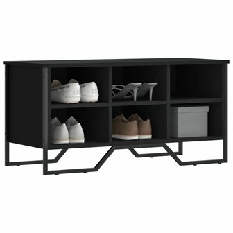 Schoenenkast 90x38x45,5 cm bewerkt hout zwart 1
