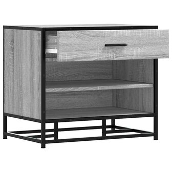 Schoenenbank 60x40x53,5 cm bewerkt hout en metaal grijs sonoma 7