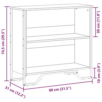 Boekenkast 80x31x74,5 cm bewerkt hout sonoma eikenkleurig 9