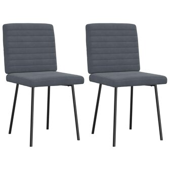 Eetkamerstoelen 2 st fluweel donkergrijs 2
