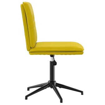 Eetkamerstoel fluweel geel 4