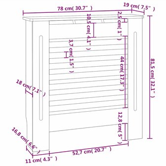 Radiatorombouw 78 cm MDF zwart 8