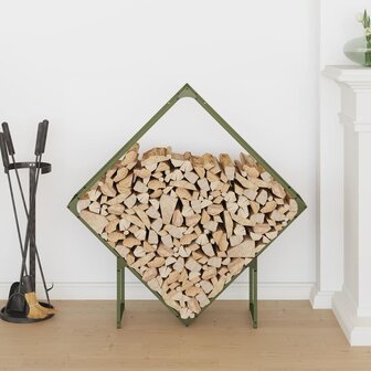Brandhoutrek 100x25x100 cm koudgewalst staal olijfgroen 3