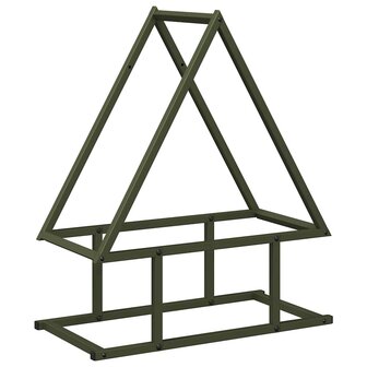 Brandhoutrek 50x25x60 cm koudgewalst staal olijfgroen 2