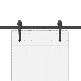 Doos met onderdelen voor schuifdeur 152,5 cm staal zwart 8