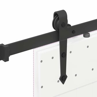 Doos met onderdelen voor schuifdeur 152,5 cm staal zwart 9