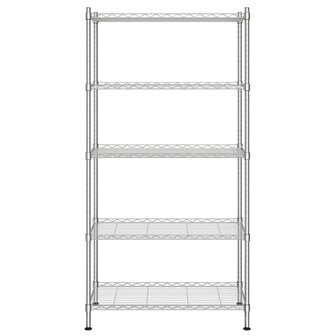 Opbergrek 5-laags 250 kg 90x35x180 cm chroomkleurig 3