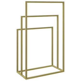 Handdoekenrek vrijstaand 48x24x79 cm ijzer goudkleurig 5