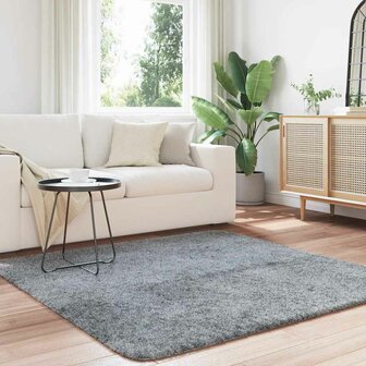 Hoogpolig vloerkleed NAVARRA 160x160 cm polyester lichtgrijs 3