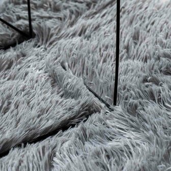 Hoogpolig vloerkleed NAVARRA 160x160 cm polyester lichtgrijs 7