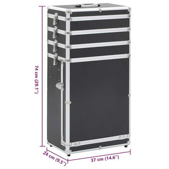 Make-up trolley aluminium zwart 9