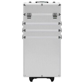 Make-up trolley aluminium zilverkleurig 2