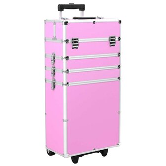Make-up trolley aluminium roze 1