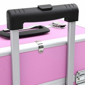 Make-up trolley aluminium roze 9