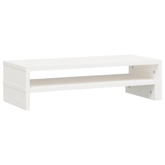 Monitorstandaard (52-101)x22x14 cm massief grenenhout wit 7