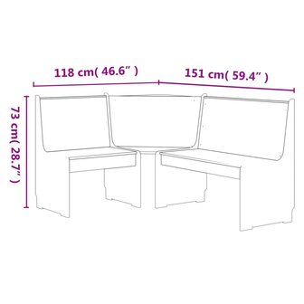 Hoekbank REINE 151 cm massief grenenhout honingbruin 5