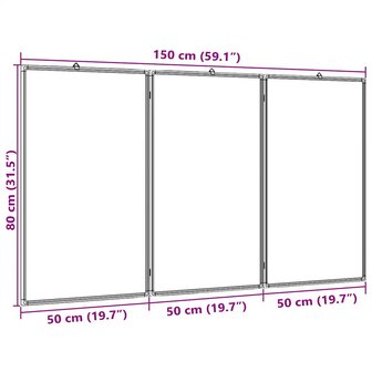 Whiteboard magnetisch inklapbaar 150x80x1,7 cm aluminium 7