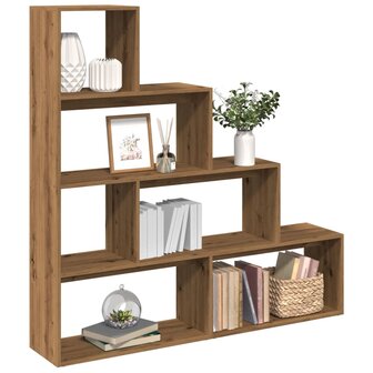 Kamerscherm / boekenkast 143,5x29x143,5 cm hout artisanaal eik 1