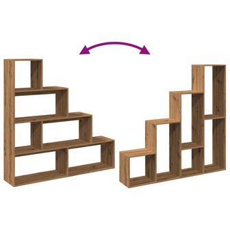 Kamerscherm / boekenkast 143,5x29x143,5 cm hout artisanaal eik 8