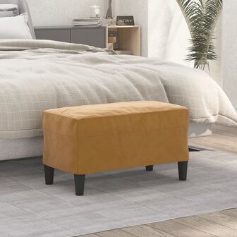 Bankje 70x35x41 cm fluweel bruin 1
