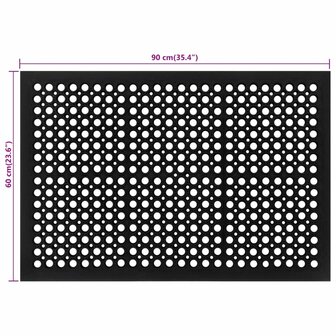 Deurmat rechthoekig 60x90 cm rubber 6