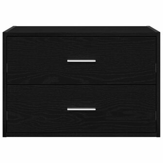Kast met 2 lades 60x31x40 cm bewerkt hout zwart eikenkleurig 4