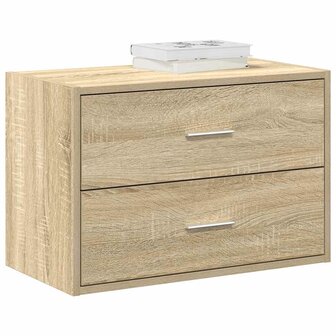 Kast met 2 lades 60x31x40 cm bewerkt hout sonoma eikenkleur 1