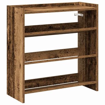 Schoenenrek 60x25x62 cm bewerkt hout oud houtkleurig 2