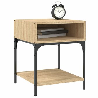 Nachtkastje 40x41x50 cm bewerkt hout sonoma eikenkleurig 3