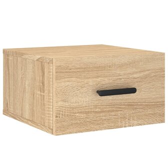 Nachtkastje wandgemonteerd 35x35x20 cm sonoma eikenkleurig 2