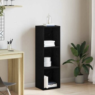 Boekenkast Zwart Eiken 36x30x114 cm Bewerkt Hout 1