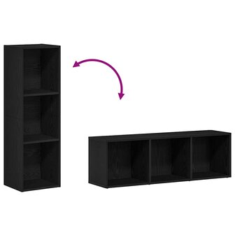 Boekenkast Zwart Eiken 36x30x114 cm Bewerkt Hout 8
