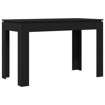 Eettafel Zwart Eiken 120x60x76 cm Bewerkt Hout 7