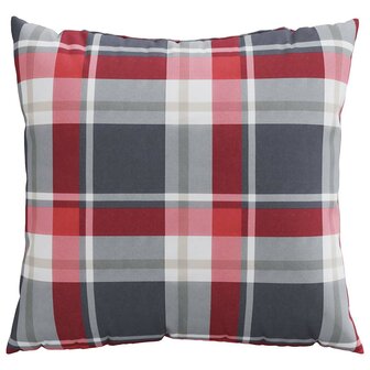 Bankkussens 4 stuks Rood Geruit Patroon 40x40 cm Stof 5