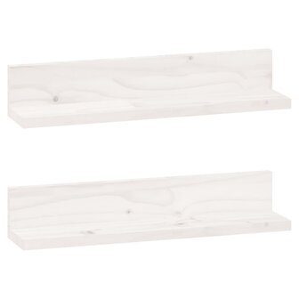 Wandkasten 2 st 50x11x9 cm massief grenenhout wit 2