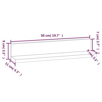 Wandkasten 2 st 50x11x9 cm massief grenenhout wit 8
