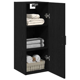 Wandkast 34,5x34x90 cm bewerkt hout zwart eikenkleurig 4