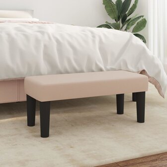 Bankje 70x30x30 cm kunstleer cappuccinokleurig 1