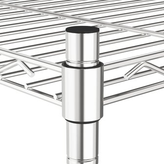 Opbergrek 4-laags met wielen 200 kg 90x35x142 cm chroomkleurig 5