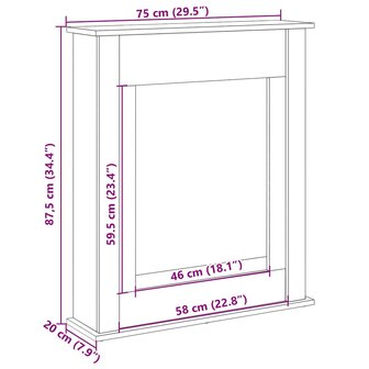 Haardombouw 75x20x87,5 cm bewerkt hout artisanaal eikenkleurig 9