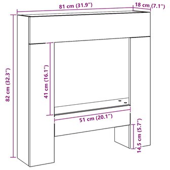 Haardombouw 81x18x82 cm bewerkt hout artisanaal eikenkleurig 9
