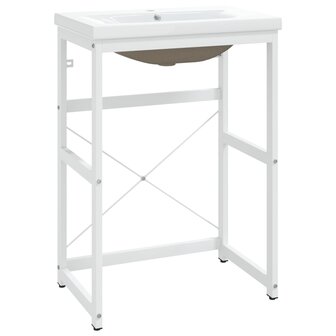 Wastafelframe met inbouwwastafel ijzer wit 2