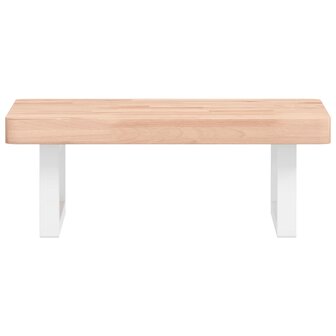 Badkamer wandschap staal en massief beukenhout 4
