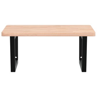Badkamer wandschap staal en massief beukenhout 4