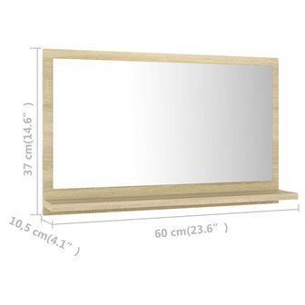 Badkamerspiegel 60x10,5x37 cm bewerkt hout sonoma eikenkleurig 7