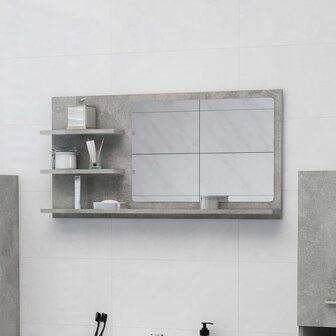 Badkamerspiegel 90x10,5x45 cm bewerkt hout betongrijs 1